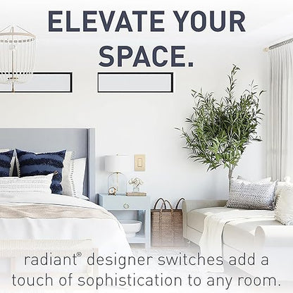 Legrand radiant TM874ICC6 15 Amp Rocker Wall Switch, 4-Way Decorator Light Switches, Ivory (1 Count)