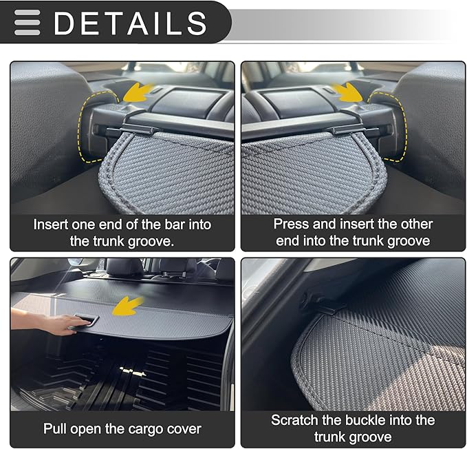 Motoforti Car Trunk Retractable Cargo Cover for Honda CRV 2012-2016 Rear Trunk Parcel Shelf Luggage Security Shield Shade, Canvas, Black Carbon Fiber Pattern