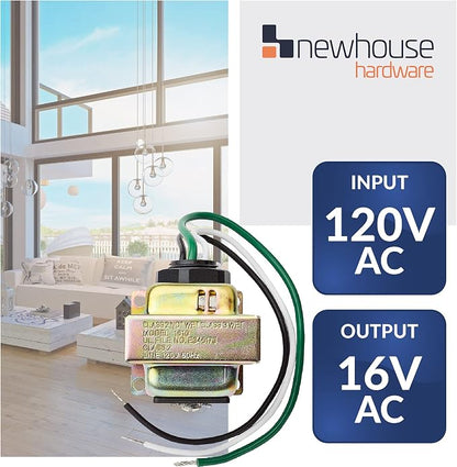 Newhouse Hardware CHM2 Door Chime, White & 16TR Doorbell Transformer, Assorted