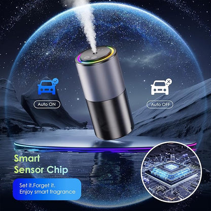 Car Air Freshener Diffuser,Smart Car Air Freshener 150ml Capacity for 6 Months,RGB Music Syncing Light,Auto On/Off,Suitable for Cars,Offices (Angel)