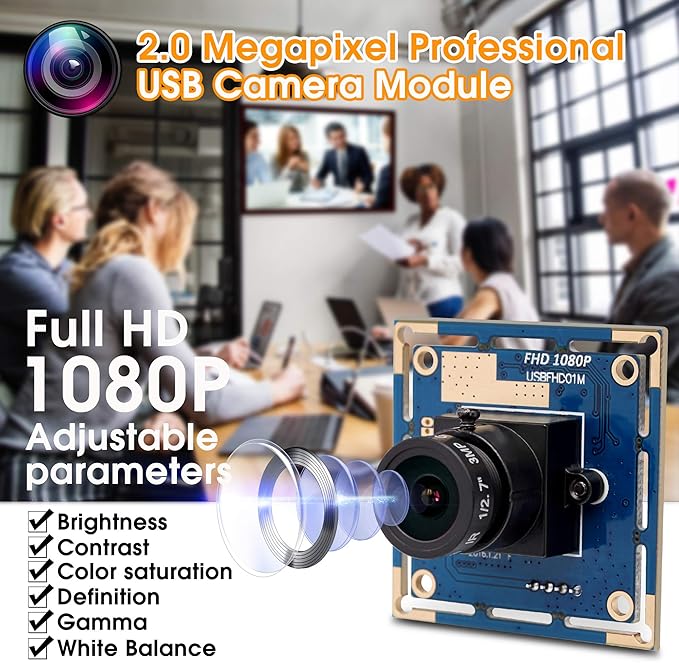 SVPRO 1080P USB Camera for Computer & Raspberry Pi - 30/60/100fps High Speed Board Camera - 2.8mm Lens - Industrial Video - OV2710 CMOS UVC Plug & Play