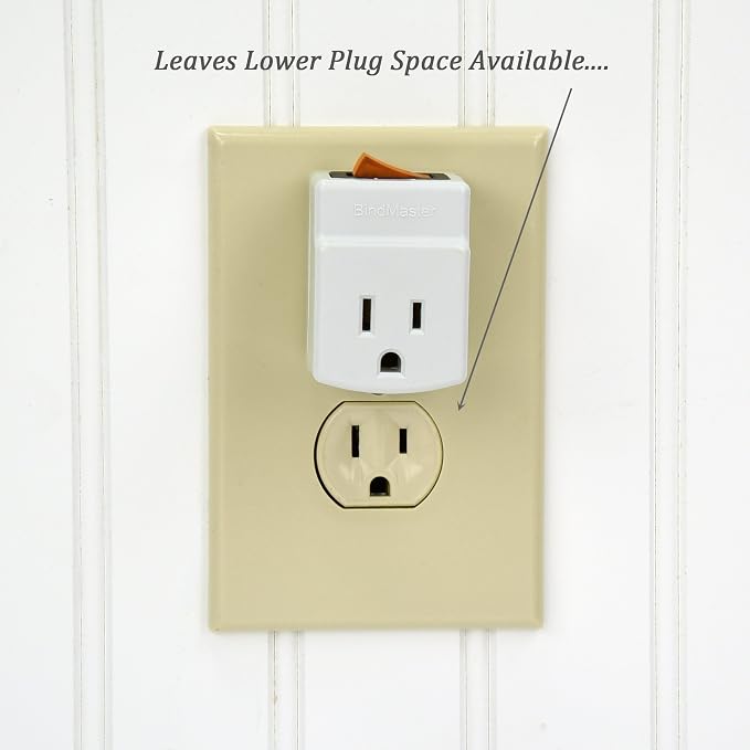 New! 3 Prong Grounded Single Port Power Adapter for Outlet with Orange Indicator On/Off Switch to be Energy Saving (1 Pack)