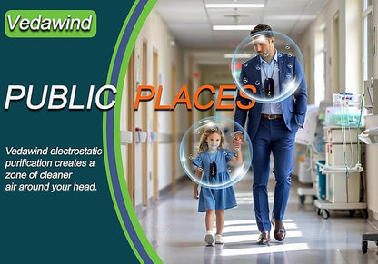 Portable Air Purifier– Wearable Personal Ionizer for Cleaner Air Necklace, Compact & Rechargeable, Ideal for Travel, Office, and Outdoor Use – 120 million Ions
