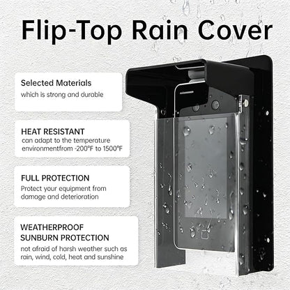 Doorbell Rain Cover, Gate Outdoor Keypad Cover, Universal Flip-Open Rain Shield for Doorbell & Lock Keypad/Attendance Machine, Weatherproof Protective Cover (L - Flip lid)