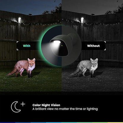 myQ Outdoor Battery Camera | 2K Camera, Color Night Vision, Spotlight, Motion Alerts, Live View with Two-Way Talk, Wireless, Weather-Resistant, Outdoor, White, 4 Pack