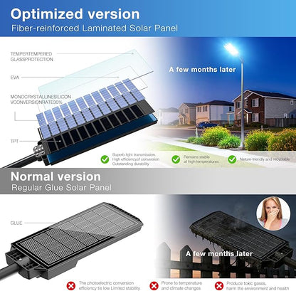 OKPRO 9000W Solar Street Lights Outdoor, IP66 Waterproof Commercial Solar Powered Flood Light with Motion Sensor & Remote, Dusk to Dawn Security Lighting for Yard, Farm, Parking Lot, Garage (2Pack)