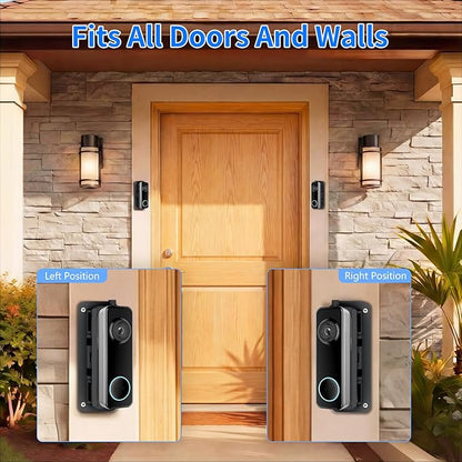 Doorbell Mount for Wyze Battery Video Doorbell and Video Doorbell v2,Wired, 35-145° Adjustable Angle No-Drilling Horizontal Wedge Wall Mounting Bracket, Left/Right Adjustable,for Apartment/House