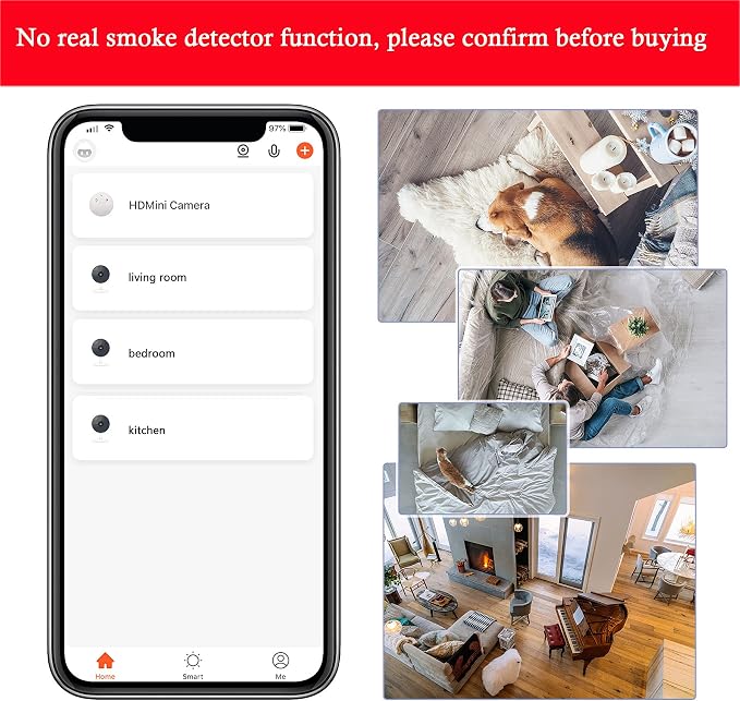 WiFi Mini Detector Camera,1080P Wireless Security Nanny Cam-No Audio