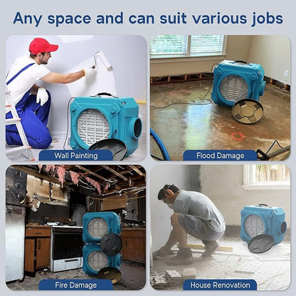 ALORAIR CleanShield HEPA 550 Industrial Commercial HEPA Air Scrubber for Damage Restoration, cETL Listed, GFCI Outlet, 10 Years Guarantee, Blue(Pack of 4)