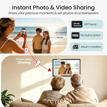 15.6" Smart Digital Calendar for Family, FHD Touchscreen Wall Calendar | App Sync No Subscription, Shared Family Planner, Meal Planning, Chore Chart, Grocery Lists, Reminders & Digital Photo Frame