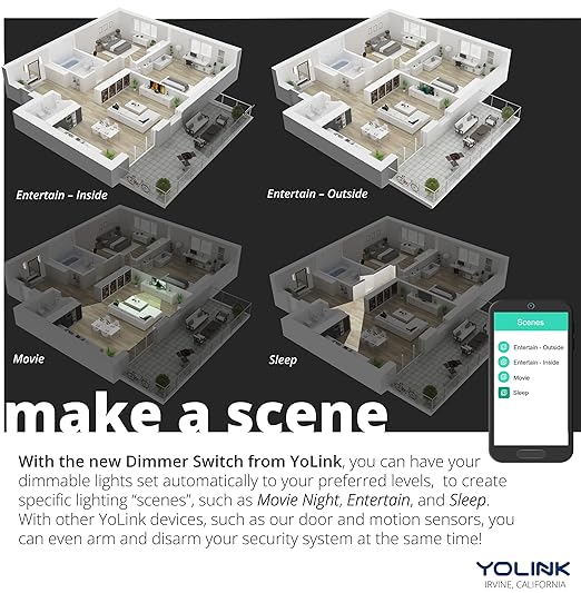 YoLink Smart Dimmer Switch, Alexa, Google, IFTTT Integration, Neutral Wire & YoLink Hub is Included