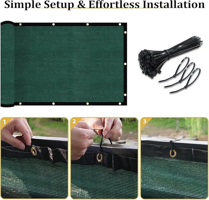 Shade&Beyond 4' X 50' Fence Privacy Screen Heavy Duty 170 GSM Fencing Mesh Shade Net Cover for Wall Garden Back Yard Outdoor Home Decoration, Green