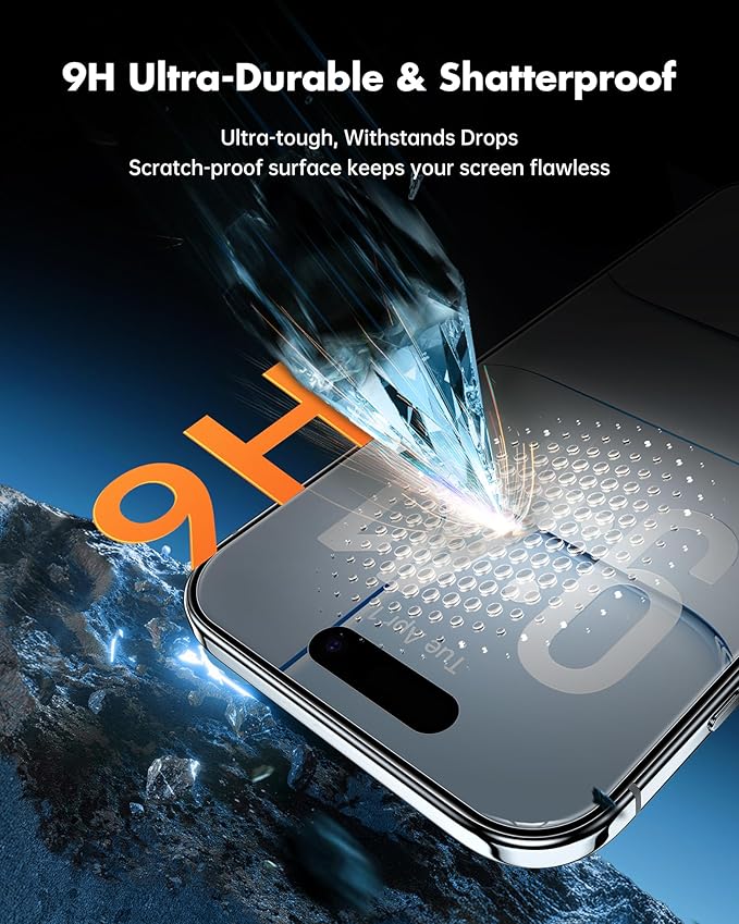 UNBREAKcable Privacy Screen Protector for iPhone Air, Shatterproof Tempered Glass [True 28°Anti Spy] [9H Hardness] [Easy Installation Frame] Private Protector for iPhone 6.5inch-2 Pack