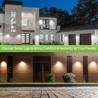 CLAONER Solar Lights Outdoor [𝟖 𝐏𝐚𝐜𝐤/126 LED], Wireless Motion Sensor Lights, IP65 Waterproof Security Lights 3 Modes, 270° Lighting Angle, Ultra-Bright Wall Lights for Deck Patio Fence Garage