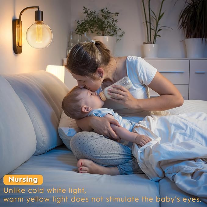 Globe Decorative Light Bulbs Warm, Oversized Vintage Edison Dimmable LED Bulb, 3.5W Low Lumen Eye-Caring Soft Dim Lighting for Mood(Not Daylight White), E26 Medium Base, Amber RN G125