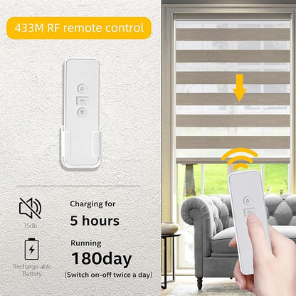 Smart Blinds Motor: AM25 Zigbee Roller Shade Motor with Rechargeable Battery for 1.5" (38mm) Roller Blinds Tube, Directly Connects to Amazon Echo, No Hub Required – Upgraded Motorized Blind