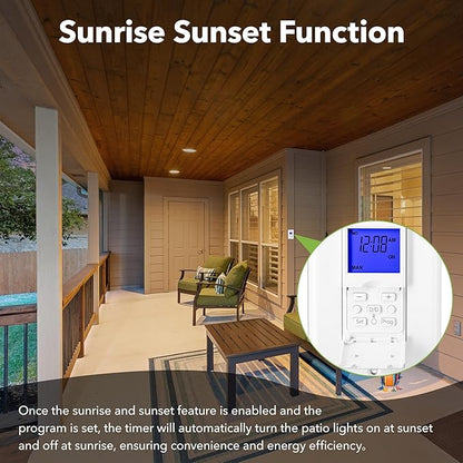 BN-LINK 7 Day Programmable Astronomical Timer Switch for Lights, Dusk to Dawn Light Switch Timer Indoor, Sunrise Sunset Wall Timer Switches, Neutral Wire Required, Single Pole Only, ETL Listed