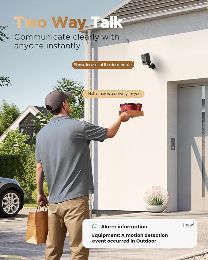 BECAMSO Security Cameras Wireless Outdoor Battery: 2K WiFi Camera Indoor for Home Security System - CCTV Camera Waterproof Night Vision Camaras de Seguridad para Casa Inalambricas
