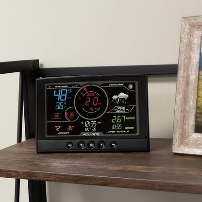 AcuRite Iris (5-in-1) Home Weather Station with Direct-to-Wi-Fi Wireless Display and Alerts for Remote Monitoring Indoor/Outdoor Temperature and Humidity with Wind Speed/Direction (01544M)