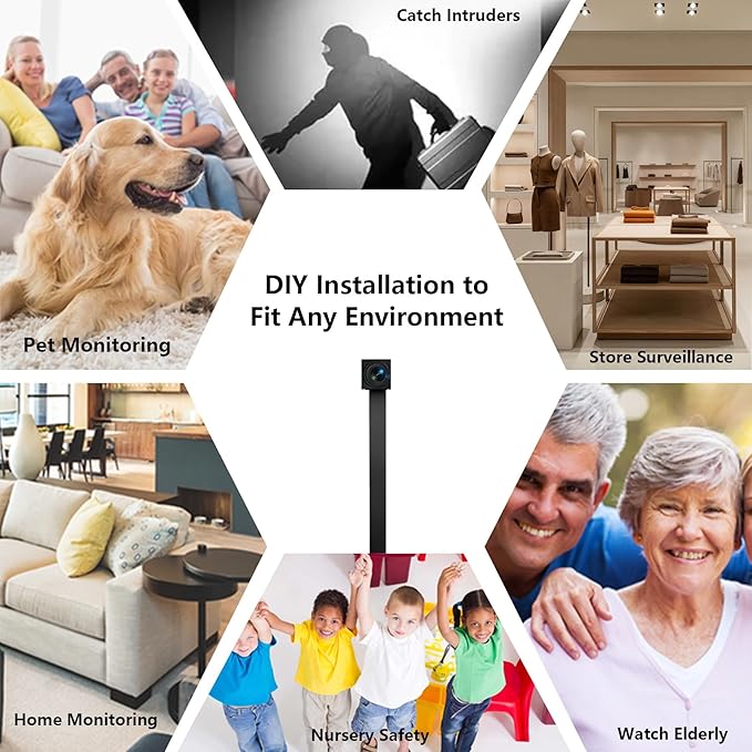 Mini Hidden Camera DIY Module, HD 4K Wireless Cameras, Small WiFi Nanny Cam, Portable Tiny Security Camera for Home Indoor & Outdoor