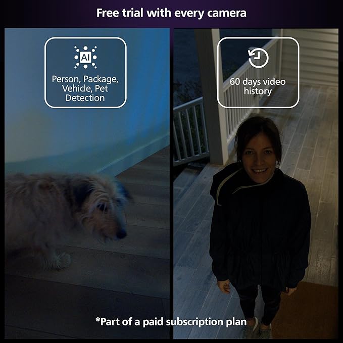 Philips Hue Secure Battery Camera 1-Pack, 1080P Resolution, Monitoring, Notifications, Seamless Integration, Rechargeable, Indoor and Outdoor, White, Free 24-Hour History