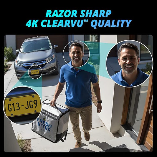 Solar 4K Security Cameras Wireless Outdoor, 360° PTZ, AI Human Detection, Color Night Vision, Battery Max with 5W Solar Panel, Weatherproof Home Surveillance - AOV AI Guard Ultra-Charge-2 Pack