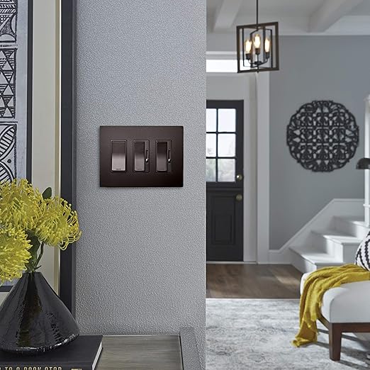 Legrand - Pass & Seymour Radiant 15 Amp Light Switch, Dark Bronze Single Pole Rocker, TM870DBCC10, 1 Count (Pack of 2)