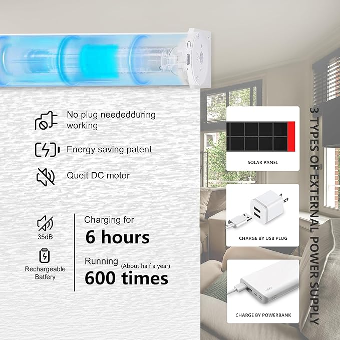 Bringnox Motorized Blinds with Remote,100% Blackout Smart Roller Blinds Compatible with Google Home and Alexa Via HUB,and Motorized Window Blinds Customized
