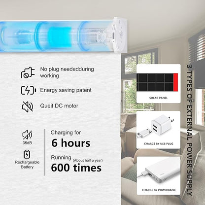 Bringnox Motorized Blinds with Remote,100% Blackout Smart Roller Blinds Compatible with Google Home and Alexa Via HUB,and Motorized Window Blinds Customized