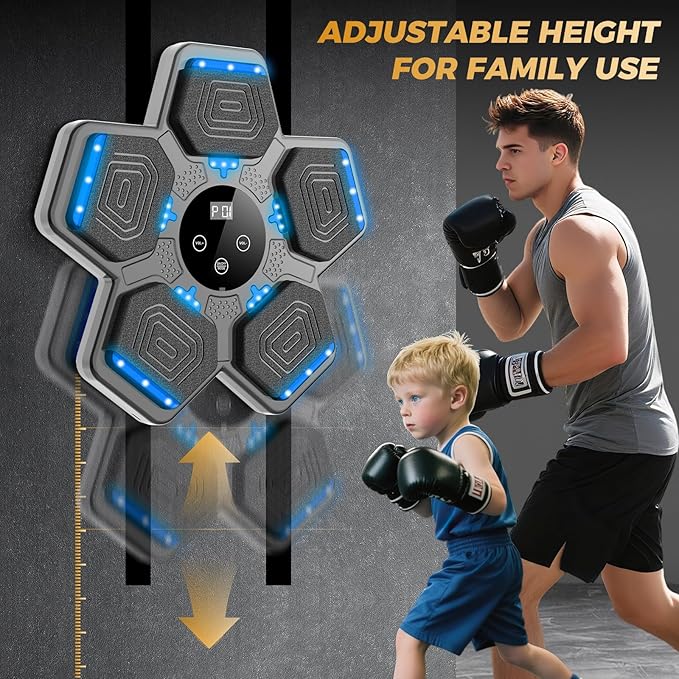 LOLBOX Music Boxing Machine for Adults & Kids - Smart Punching Machine with Boxing Gloves, Wall Boxing Punching Pad for Home, Office, Gym (Upgraded Version)