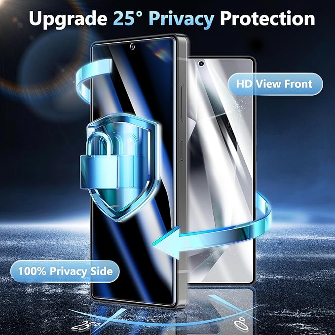 2 Pack for Samsung Galaxy S24 Ultra Privacy Screen Protector Tempered Glass, Anti-Spy, Full Coverage, S24 Ultra Accessories, Case Friendly, Easy Installation