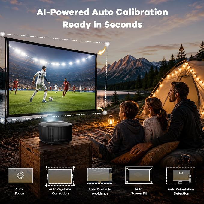 ONOAYO Outdoor-Projector-4K with 60W Dolby Audio and Official Licensed Apps