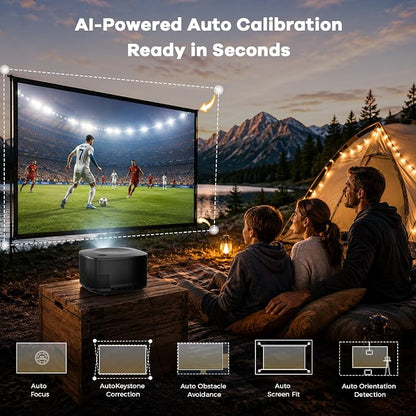 ONOAYO Outdoor-Projector-4K with 60W Dolby Audio and Official Licensed Apps