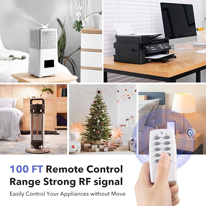 BN-LINK Remote Control Power Strip with 4 Independent Outlets，4 USBs (incl. 20W USB-C), 3.9Ft Extension Cord, 15A/1875W Overload Protection, Wall Mount, for Home, Office, ETL Listed, 1200J