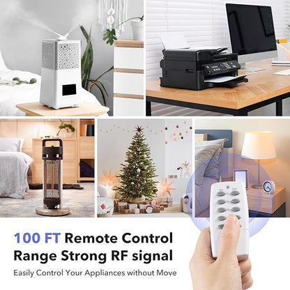 BN-LINK Remote Control Power Strip with 4 Independent Outlets，4 USBs (incl. 20W USB-C), 3.9Ft Extension Cord, 15A/1875W Overload Protection, Wall Mount, for Home, Office, ETL Listed, 1200J