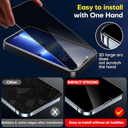 ImpactStrong Anti-Spy Privacy Screen Protector for iPhone 14 Plus/iPhone 13 Pro Max (6.7-Inch), 9H Tempered Glass, Shatter-Resistant, Anti-Scratch, Easy Install Kit, Case Friendly, 2-Pack