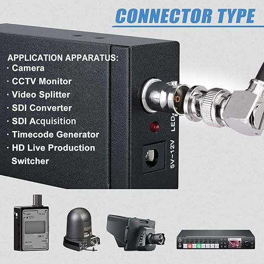 Superbat 3G/6G SDI Cable 10ft BNC Cable 75 ohm BNC Male to Male Right Angle Belden 1855A Support 3G-SDI/6G-SDI/4K Video for Monitor SDI 4K Video Camera Converter etc.