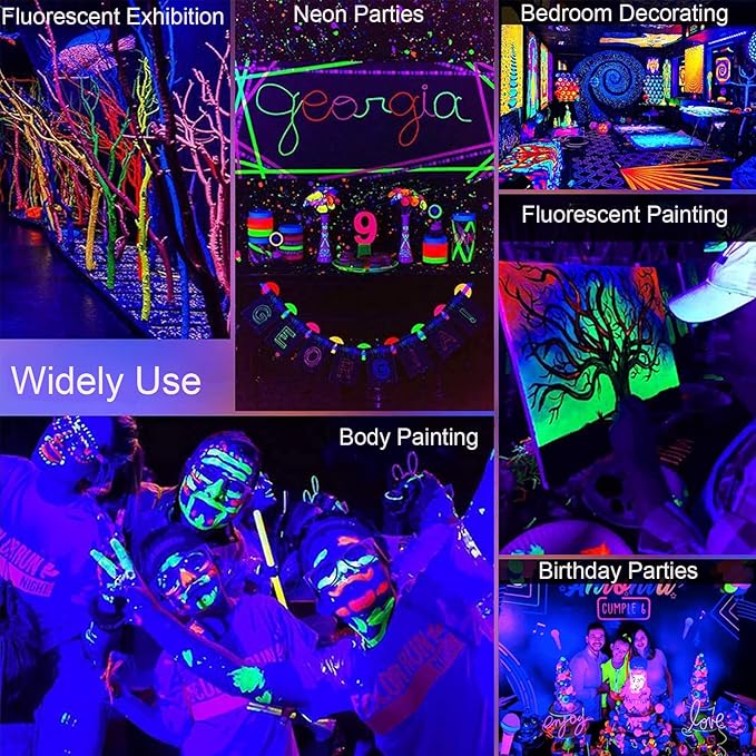 10W 1ft Blacklight Bar T5, 2 Pack UV LED Blacklight, 395-400nm Black Light Tube with USB+Switch+59in Cord, Black Lights for Glow Party, Bedroom, Body Paint, Fluorescent Poster, Birthday