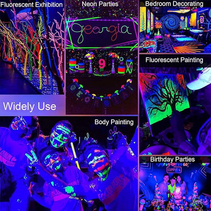 10W 1ft Blacklight Bar T5, 2 Pack UV LED Blacklight, 395-400nm Black Light Tube with USB+Switch+59in Cord, Black Lights for Glow Party, Bedroom, Body Paint, Fluorescent Poster, Birthday