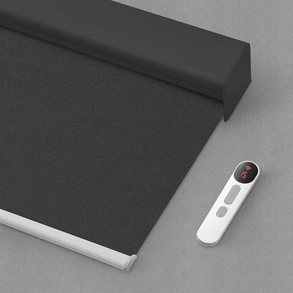 Bringnox Motorized Blinds with Remote,100% Blackout Smart Roller Blinds Compatible with Apple Homekit Google Home and Alexa Via HUB,and Customized (Vinyl Black-14)