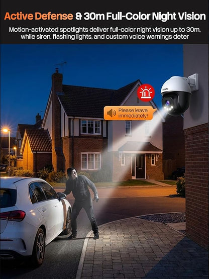 Tenda 5MP QHD Outdoor Pan/Tilt Wi-Fi Security Camera, 360° Full Coverage, Color Night Vision, AI Human/Vehicle/Motion Detection, 2-Way Talk, IP65, WiFi 6,24/7 Plug-in Guard for Your Yard (CH7 2.0)