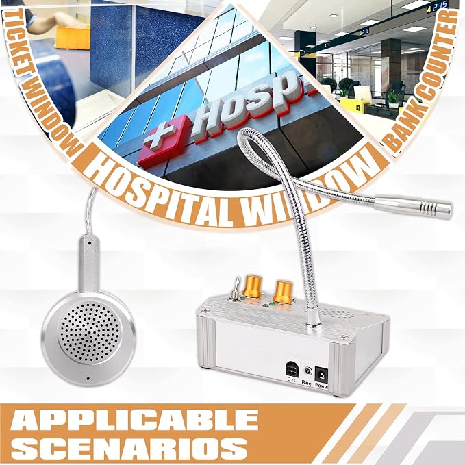 Retekess TW104 Two Way Intercom, Full Duplex Intercom System | for Dining Car, Indoor, Hospital, Office, Two-Way Communication,Full Duplex,Support Recording