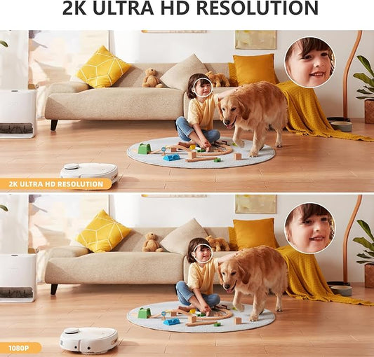 2K Wireless Clock Camera with Motion Detection, 2.4G&5G WiFi, Mobile App Control, Home Security