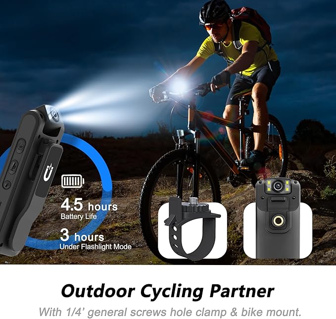 1080P Body Camera with Audio and Video Recording, 128GB Mini Wearable Cam with Magnetic Lanyard, Body Worn Camera for Travel, Cycling, Work Security, Police Law Enforcement
