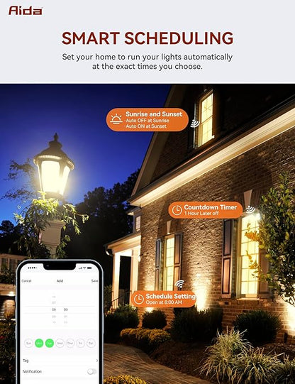 AIDA Smart Dimmer Light Switch, Single Pole Dimmer Switch Works with Alexa and Google Assistant, 2.4GHz WiFi Switch for LED, CFL, Incandescent Bulbs, Need Neutral Wire, No Hub Required, White, 3 Pack