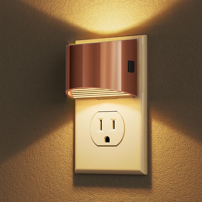 DORESshop Night Light, Night Lights Plug into Wall, Adjustable, 3000K | 3 Level Brightness Adjustable Night Light, Dusk to Dawn Sensor Nightlights for Adults, Bedroom, Bathroom, Hallway, 2 packs