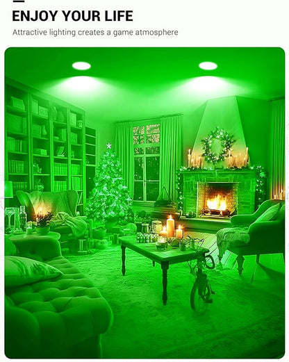 BR30 Green Flood Light Bulb, JandCase Green LED Light Bulb, 11W(100W Equivalent), 900lm, Non-Dimmable Can Light Bulbs for Ceiling, E26 Base, 2 Pack