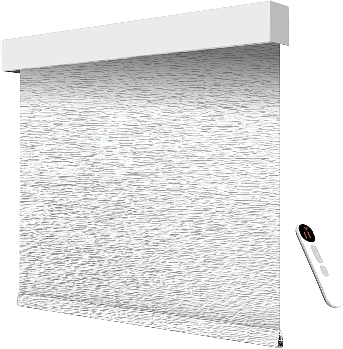Motorized Blackout Roller Shades with Remote – Smart Blinds for Bedroom, Alexa Google Home Siri, Matter Compatible, Custom Electric Window Shades, Cordless Rechargeable