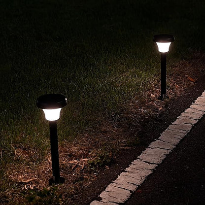 IntelliPath Solar Smart LED Landscape Path or Fence Post with Linkable IR Motion Sensor and Daylight Sensor 160 Lumens 8 Hours on Full Charge RGB Color Changing and Tunable White in Black (Pack of 2)