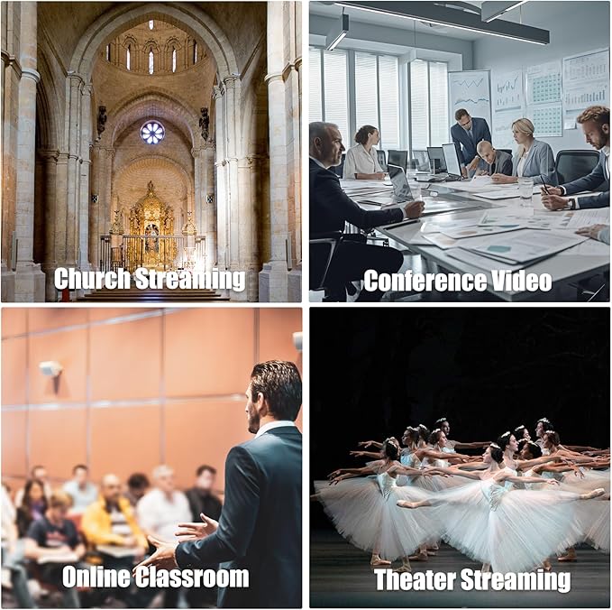 4K HDMI PTZ Camera,Optical 20X Zoom Conference Room Camera,Auto Focus and auto Tracking,with IP/USB3.0/HDMI/RS232/RS485 for Live Streaming Video Conference and Church Education ﻿